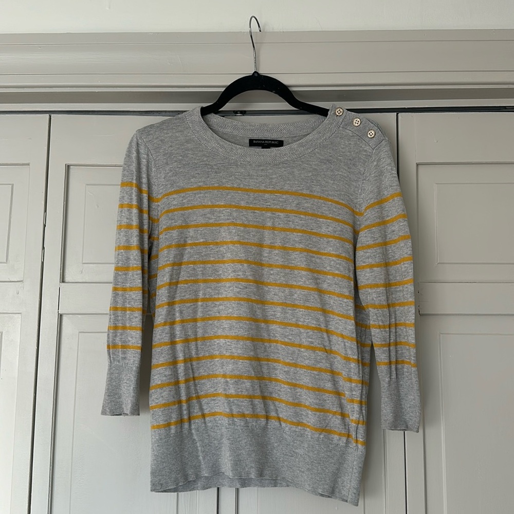 Yellow and gray light weight sweater